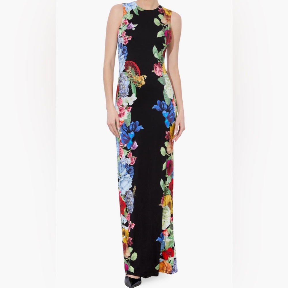Alice + Olivia Black Delors Floral Maxi Dress